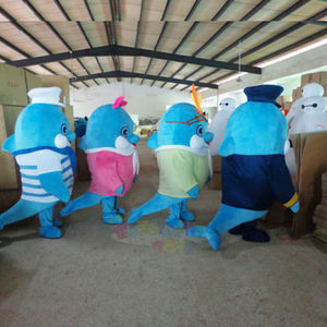 Costume de mascotte de dauphin personnalisé certifié CE, <span class=keywords><strong>tenue</strong></span> de personnage de cosplay sur mesure pour Noël et événements - Product Image 4