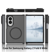 Étui de téléphone portable translucide de luxe avec anneau magnétique, sensation de peau, pour Samsung Galaxy Z Fold 8, coque large, coque de téléphone personnalisée