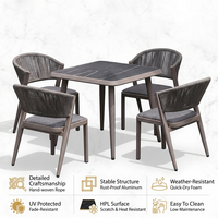 Ensemble de meubles de jardin Meiqi Heystar Mini Set, moderne, durable, en alliage d'aluminium, pour balcon, terrasse, parc et jardin - table et chaises