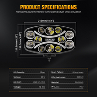 Prix usine 9-30v 60W blanc jaune DRL double Position projecteur lumière 10 pouces ovale Led conduite lumière pour camion tout-terrain 4WD SUV