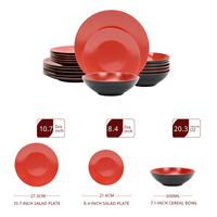 Lot de 18 assiettes et bols élégants en grès, style européen et américain, motif baies, vente en gros pour restaurants et hôtels
