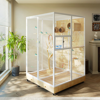 Cage à oiseaux durable et grande, volière en bois d'intérieur, maison à oiseaux pratique pour les perroquets, les animaleries et l'usage domestique