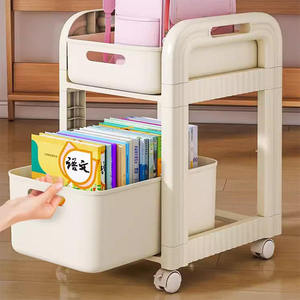 Étagère silencieuse pour <span class=keywords><strong>cartable</strong></span>, chariot à livres mobile, étagère de rangement, armoire domestique, support à roulettes sous table - Product Image 5