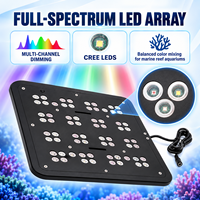 Plusea T120 avec panneau lumineux LED pour aquarium MEANWLL All-CREE, design ultra-plat sans ventilateur, spectre complet pour réservoir de corail récifal