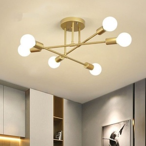 Plafonnier LED en verre semi-encastré, lustres industriels, luminaires suspendus décoratifs minimalistes, petit luminaire blanc chaud pour chambre et salon - Product Image 3