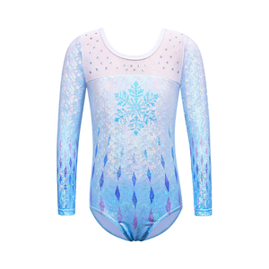 KPS741 Justaucorps de gymnastique personnalisé pour filles et adolescentes, à manches longues, respirant, en Spandex, pour la performance artistique et la gymnastique rythmique - Product Image 1