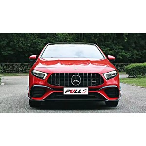 Adatto per Benz una <span class=keywords><strong>classe</strong></span> W177 2020-2022 modificato in stile A45 <span class=keywords><strong>AMG</strong></span> contengono assemblaggio <span class=keywords><strong>paraurti</strong></span> anteriore con griglia e labbro posteriore - Product Image 2