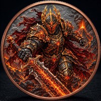 Koin Tembaga Murni 999 1&5 oz Seri Armor Abad Pertengahan Kartun Warna-warni Relief Tinggi UV 3D Edisi Kolektor