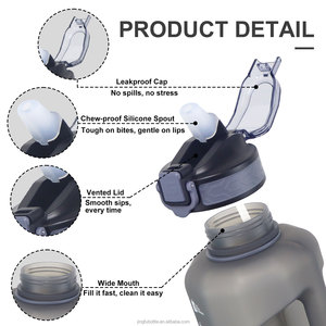 2200Ml Bpa-Vrije Pp Plastic Waterfles Met Stro-Type Voor Gymsporten En Buitenactiviteiten - Product Image 2