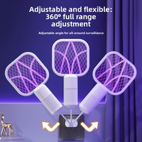 Nouveau modèle 2026 – Lampe anti-moustiques électrique et raquette anti-insectes combinées, silencieuses, compactes, portables, pour intérieur, avec lumière bleue anti-moustiques