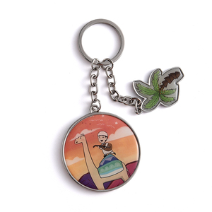 Customized Creative Design Souvenir Gift Hard Enamel Coconut <b>Tree</b> Metal Keychain With Pendant - Product Image 1