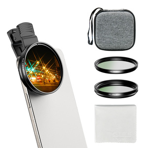 Apexel móvil de alta calidad óptico multi-Recubrimiento filtro lente Clip teléfono <span class=keywords><strong>Video</strong></span> fotografía 67mm CPL UV estrella filtro 3 en 1 Kit - Product Image 2