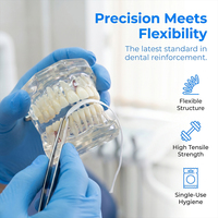 YOUYA DENTAL HL-218 Bande de fibre de verre flexible dentaire, attelle orthodontique parodontale, ruban de fibre renforcé pour la fixation dentaire