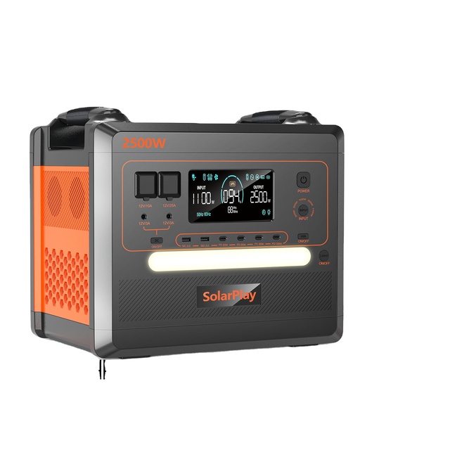 Portable 2304Wh Power Station with 200W Foldable Solar Panel, 2500W Peak, LiFePO4 Battery, for Camping RV Emergency Home Backup