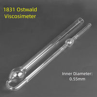 Viscosímetro de vidrio Ex-Lab 1831 W.Ostwald, tubo capilar de bola única, 0.7mm/0.5mm/0.4mm, 0.5ML, 230mm de longitud