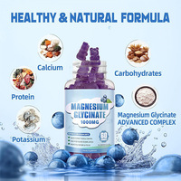 Permen Kunyah Magnesium Glycinate Complex Suplemen Asam Amino dengan Multi Mineral Rasa Blueberry Merek Kustom Grosir