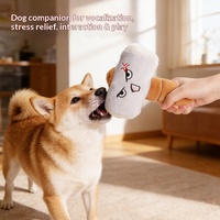 Jouet pour chien de dessin animé - Peluche interactive amusante avec expressions et sons pour Corgis, Bouledogues et petits chiens
