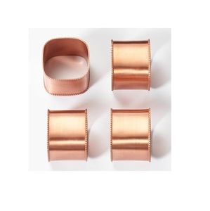Rond de serviette personnalisé décoratif plaqué or en forme de feuille ronde écologique pour la fête de mariage Caffey fabriqué à la main de haute qualité - Product Image 4