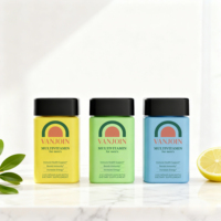 Boîte de rangement carrée personnalisée pour pilules, vitamines et suppléments protéinés, flacon en verre de 120 ml avec bouchon à vis pour capsules