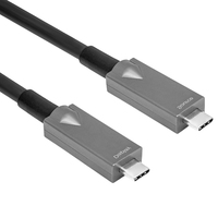 AOC 10Gbps 5m 10m 15M PD 60W Carga rápida 4K @ 60Hz Video 3,2 Gen2 USB Tipo C a Tipo C Cable óptico activo para enlace de cámara