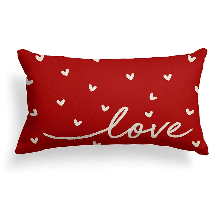 Amour jeter taie d'oreiller ferme anniversaire mariage lin décoration saint valentin housses de coussin