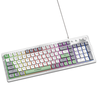 Ensemble clavier et souris filaires lumineux Q908, touches flottantes pour le gaming avec bouton rotatif, sensation mécanique, rétroéclairage RGB, kit gaming