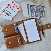Étui de jeu de cartes de voyage pour 2 jeux, porte-cartes en cuir personnalisé, pochette pour cartes de poker en PU
