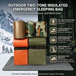 <span class=keywords><strong>ถุง</strong></span>นอนฉุกเฉินสีส้มสะท้อนแสง PE Bivvy Sack ผ้าห่มเอาตัวรอด - Product Image 5