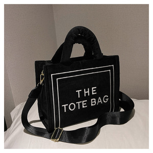 Bolso tote cuadrado de terciopelo para mujer, elegante, con estampado de letras, bandolera, bolsos de hombro para mujer, bolsos de mano Charisma con asa superior - Product Image 2