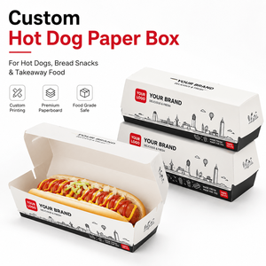 Boîte à hot-dogs personnalisée imprimée et gaufrée, barquette <span class=keywords><strong>alimentaire</strong></span> jetable pour la vente en gros d'emballages de nourriture à emporter et de street food - Product Image 1