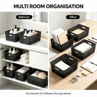 Caixas de Armazenamento Plásticas em Várias Cores, Cestos Organizadores para Cozinha, Escritório, Banheiro, Brinquedos e Casa