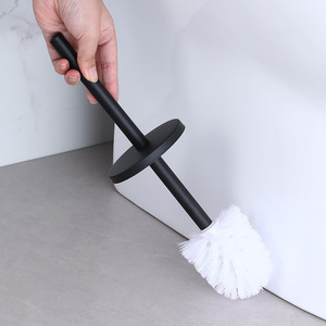 Support mural minimaliste pour brosse de toilette en acier inoxydable, design rond et durable de 27 cm pour le nettoyage de la salle de bain - Product Image 3