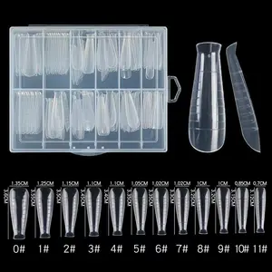 12 Sizes Quick Extension Building Nail Art Dual Forms Poly Gel Builder Nail Mold Extension Plastic Dual Nail Tips