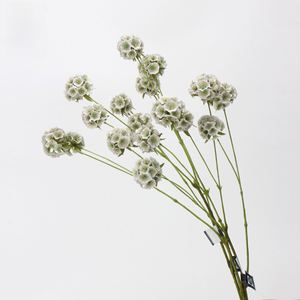 LO-643 Venta al por mayor de fruta artificial de molino de viento de tallo único, vainas de scabiosa artificiales de 6 cabezas para decoración floral y manualidades - Product Image 5