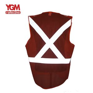 سترة أمان مخصصة خفيفة الوزن بشبكة وشريط عاكس برتقالي اللون الأكثر مبيعًا - Product Image 3