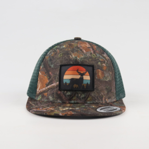 Casquette Trucker en <span class=keywords><strong>Maille</strong></span> Bicolore Camouflage <span class=keywords><strong>Vert</strong></span> à 6 Panneaux à Bord Plat Personnalisée en Gros avec Patch Tissé et Logo Brodé Personnalisé - Product Image 2