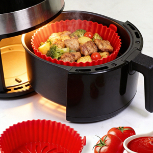 Six plaques intérieures réutilisables en silicone pour friteuses à air, compatibles lave-vaisselle et écologiques – Ensemble indispensable pour les réunions de famille et les fêtes - Product Image 3
