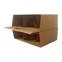 6 paquets de transport de bouteilles de vin Kraft transporteur emballage de bière carton ondulé transporteur peut contenir Six bouteilles 4 paquets porte-bouteilles