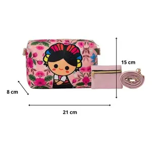 Bolso Bandolera para Mujer Hadara, 21x8x15 cm, Estilo Vintage, Cuero Genuino, Apliques de Dibujos Animados, Moderno y Portátil - Product Image 1