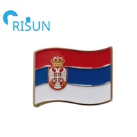 Usine serbe Belgrade voyage Souvenir broche Badge aimant métal personnalisé émail serbie carte drapeau chapeau casquette épinglette insigne emblème