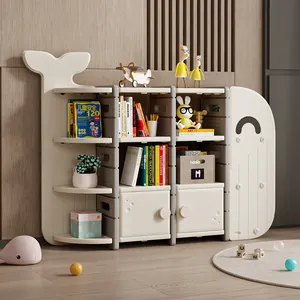 New Large Book Shelf Toy Organizer Children Storage Cabinet Storage Whale Shape Living Room Kids' Cabinets