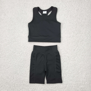 En stock, vêtements de sport pour filles, débardeur et short, ensemble de vêtements de yoga d'été pour filles - Product Image 5