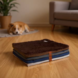 Tapis pour animaux de compagnie en velours de paon brun foncé de 5 cm d'épaisseur, 70*110*5CM, coussin confortable pour animaux de compagnie - Product Image 3