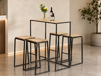 Ensemble table et chaises empilables en métal, structure en acier robuste, mobilier moderne pour mariage, banquet, événement, location, vente en gros