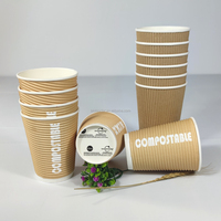 Gobelets à Café Jetables en Papier PLA, avec Logo Imprimé sur Mesure