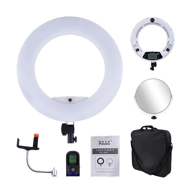 FOSOTO Selfie Ring Light with Phone Holder FE-480II 18 Inch 5600K for Makeup Live Streaming Photography Wholesale Bulk Supply