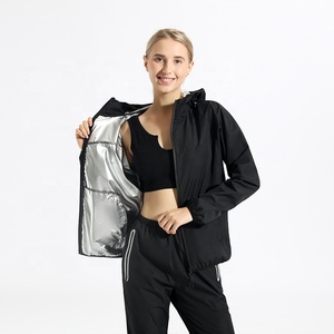 Traje de sauna de talla grande para parejas, ropa deportiva con cremallera, cárdigan con capucha, traje deportivo para correr, fitness, pérdida de grasa. - Product Image 5