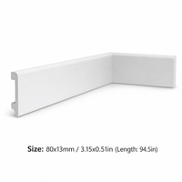 Plinthe PS au design minimaliste, résistante à l'humidité, durable, écologique, 95*11mm, installation facile pour hôtels et hôpitaux