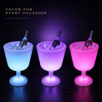 CoolQing Seau à glace LED RGB rechargeable personnalisé pour la vente en gros, idéal pour les organisateurs de mariages, la location d'événements, les bars, les boîtes de nuit et la décoration de fêtes