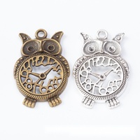 Pendentif hibou filigrane style steampunk en alliage bronze antique pour design de broche vintage